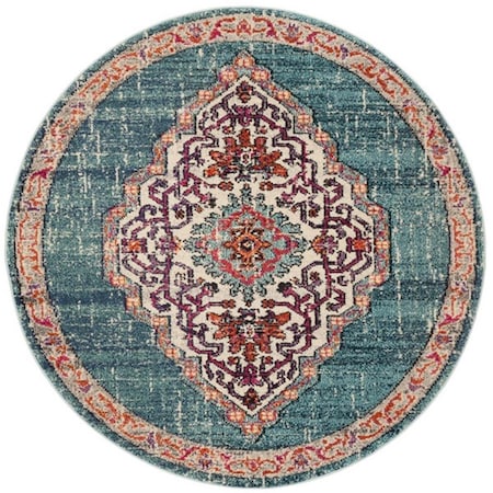 Safavieh Monaco Round Area RugBlue & Multicolor 5 x 5 ft. MNC254J-5R